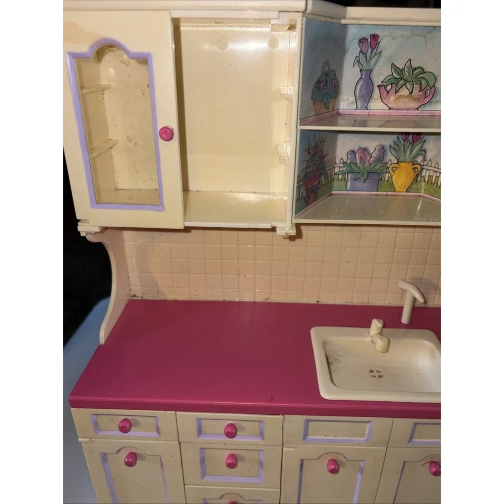 Vintage 1996 Tyco Kitchen Littles Deluxe Kitchen Center with Some Food